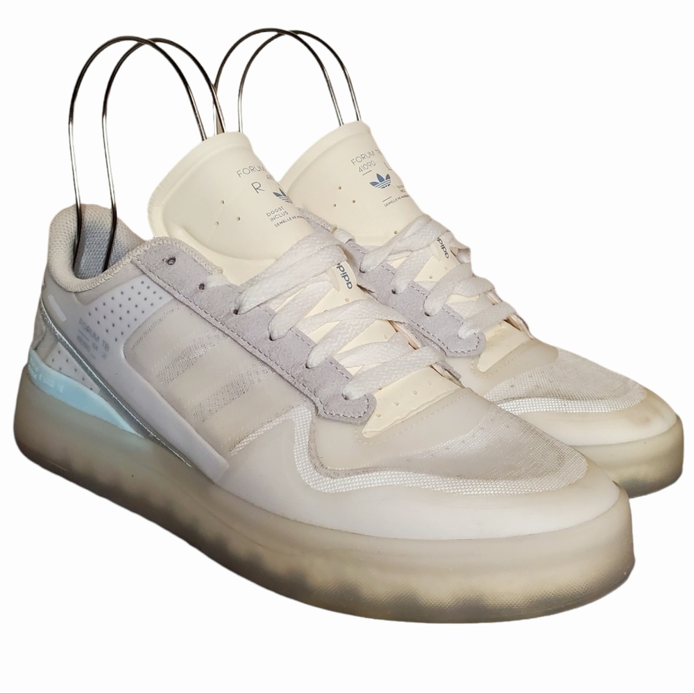 Adidas Forum Tech Boost Shoes Size 7.5 Cloud White Sky Tint Cream White